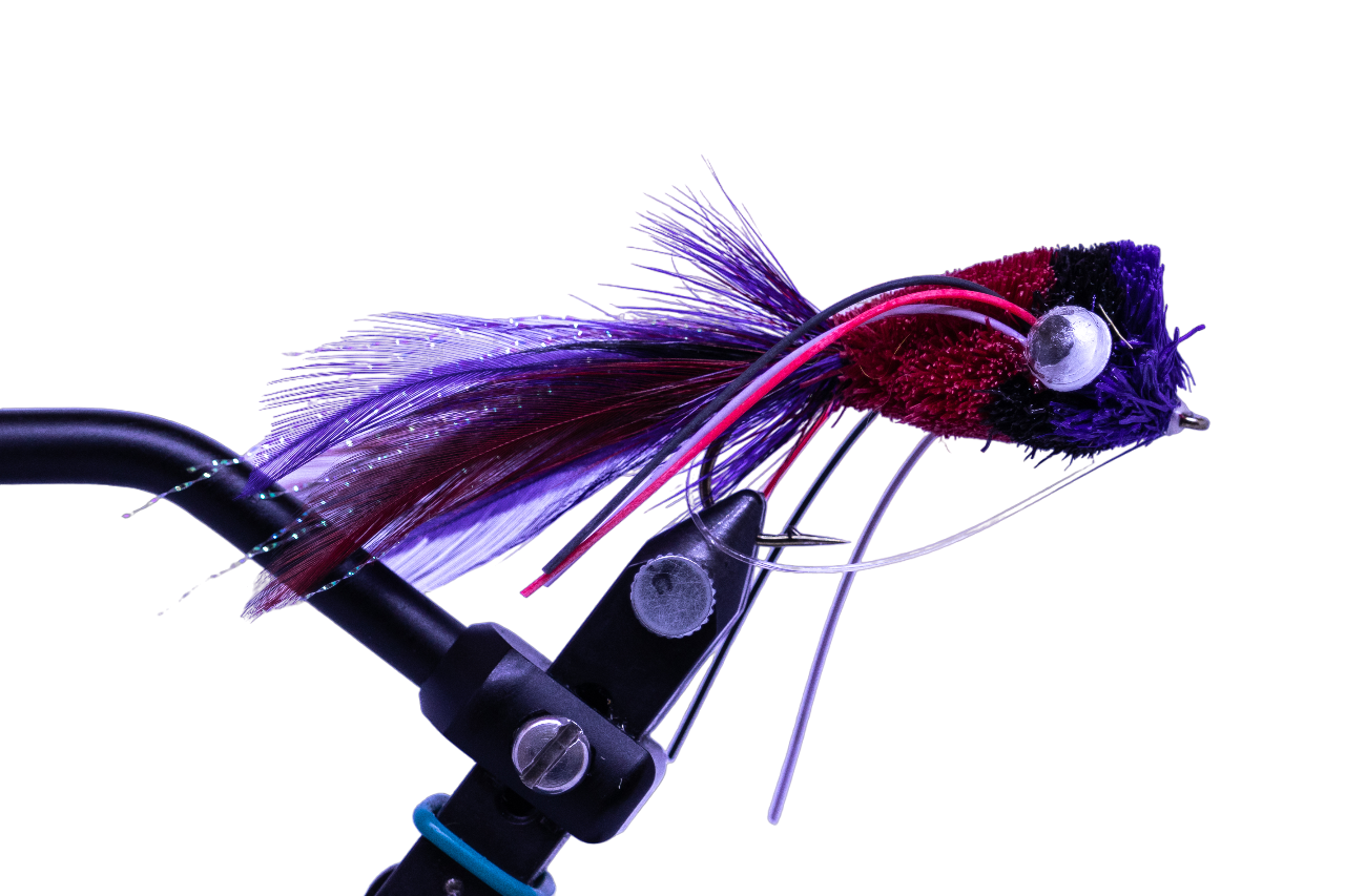 DEER HAIR POPPER - BLACK/PURPLE/RED